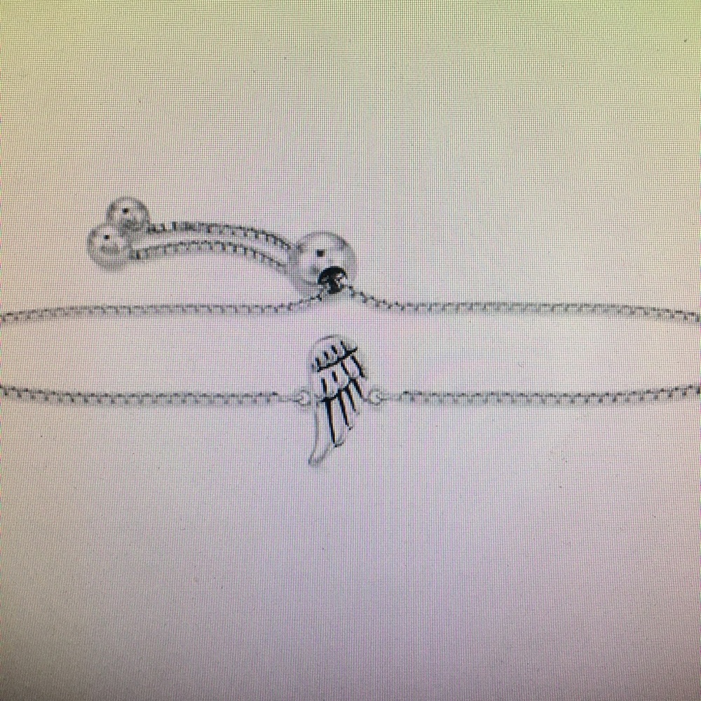 Sterling silver Angel Wing Bolo Bracelet
